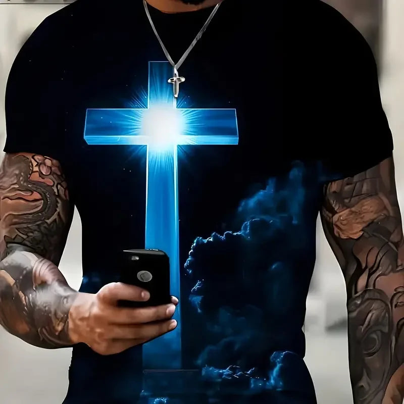 Cross Jesus 3D Printed Men's T-Shirt