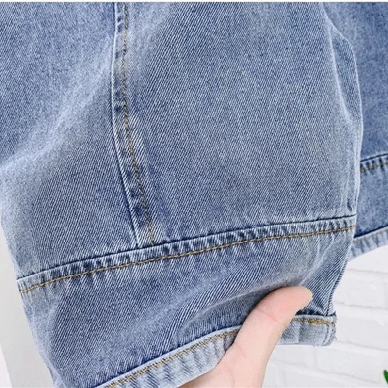 New Children Loose Overalls boys girls denim Trousers 1-7Y