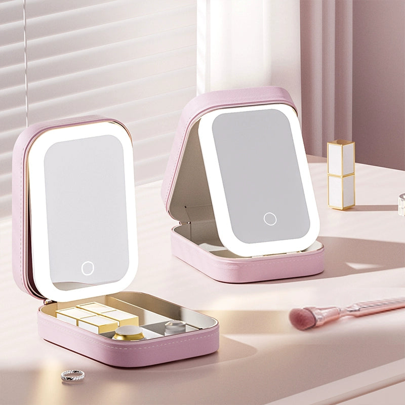 Carrying Foldable Storage Box Integrated Dormitory Makeup Mirror