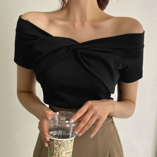 2025 Off Shoulder Sexy Shirt Women T-Shirt
