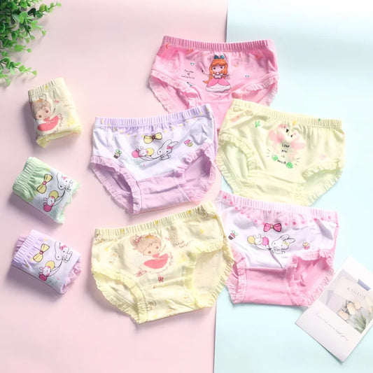 5PC Girls' Briefs Cotton Underwear Girls Boxer 2- 10 Years