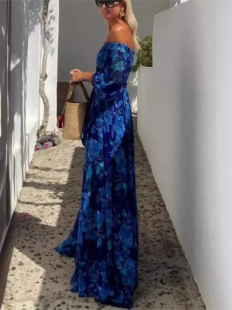 Vacation Sexy Printed Long Dress Women Summer 2025