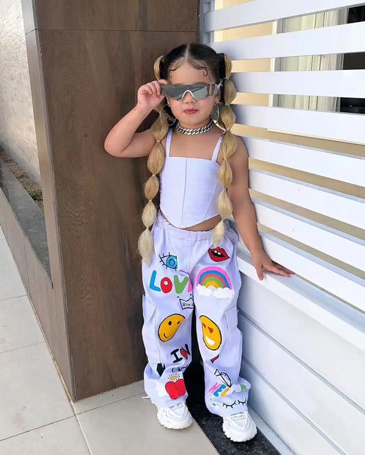 Girls' Clothes 2 Pcs Set Top+ Long Pants