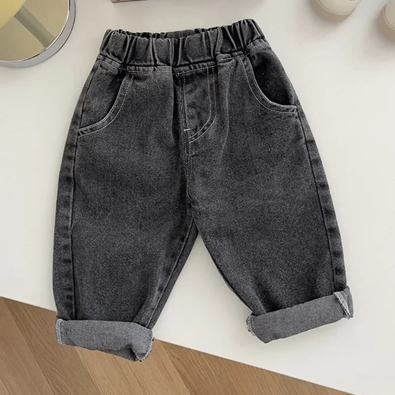 Baby Pants Solid Kids Jeans Casual  Boys Denim Pants Soft  Girls Fashion Trousers