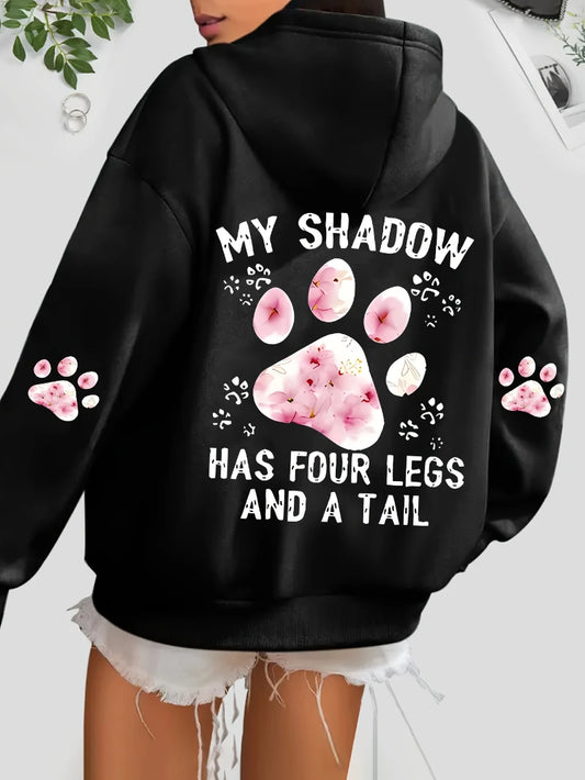 Women's Hoodies Cute Cat Paw Printing Sweatshirts