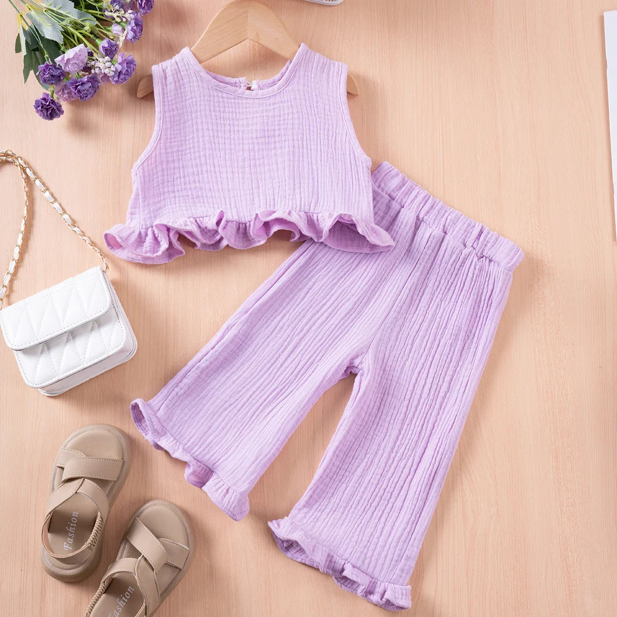 Summer Kids Cotton Casual 2pcs Toddler Girls