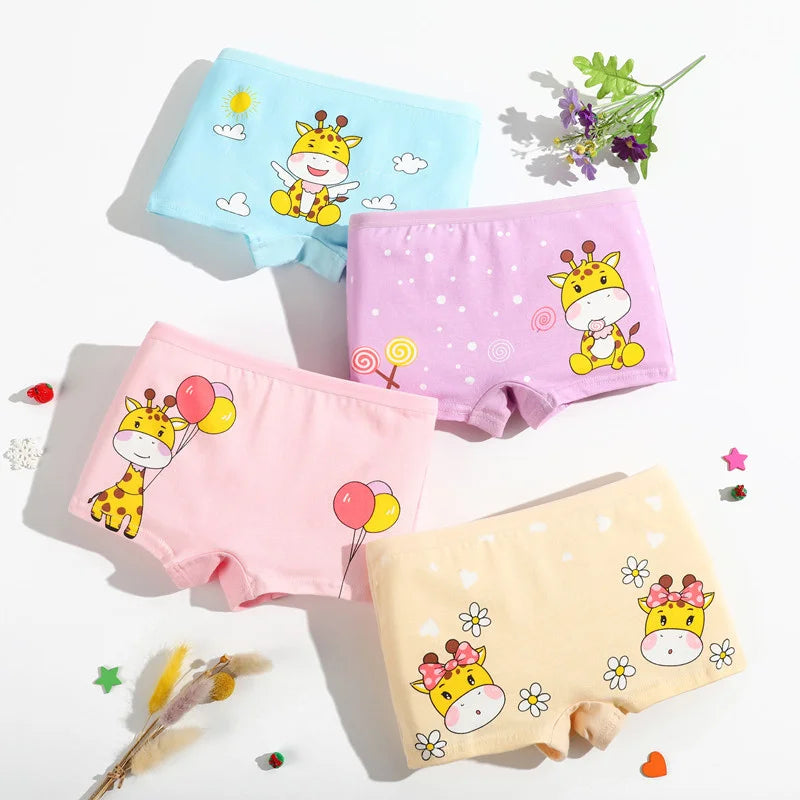 12pcs/lot Cotton Baby Girls Panties Cartoon Underwear for Girls Teen Children's Briefs