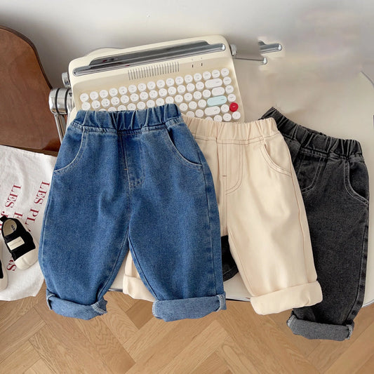Kids Jeans Casual  Boys Denim Pants Soft Girls Fashion Trousers