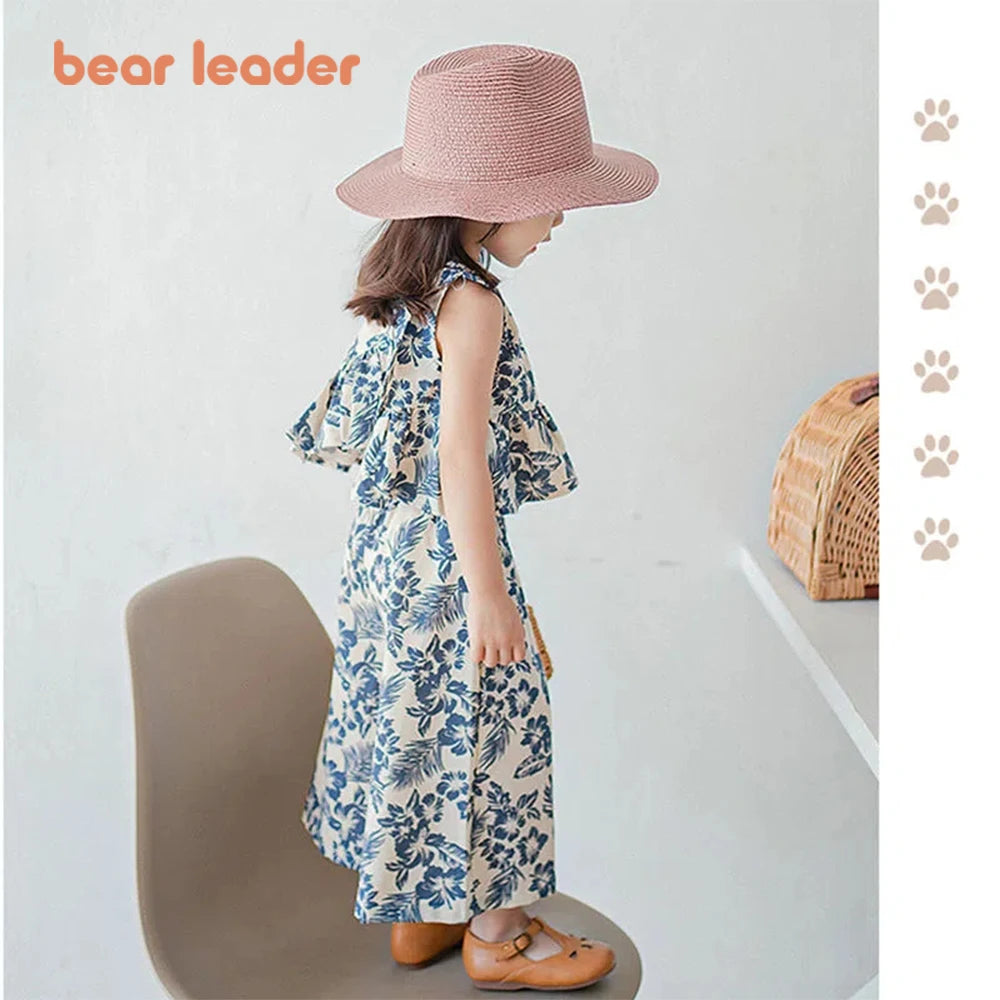 Bear Leader 2PCS Baby Girls Clothing Sets Summer Floral Kids Girls Clothes Sets Shirts Tops Pants 2PCS Outfits Children Suits