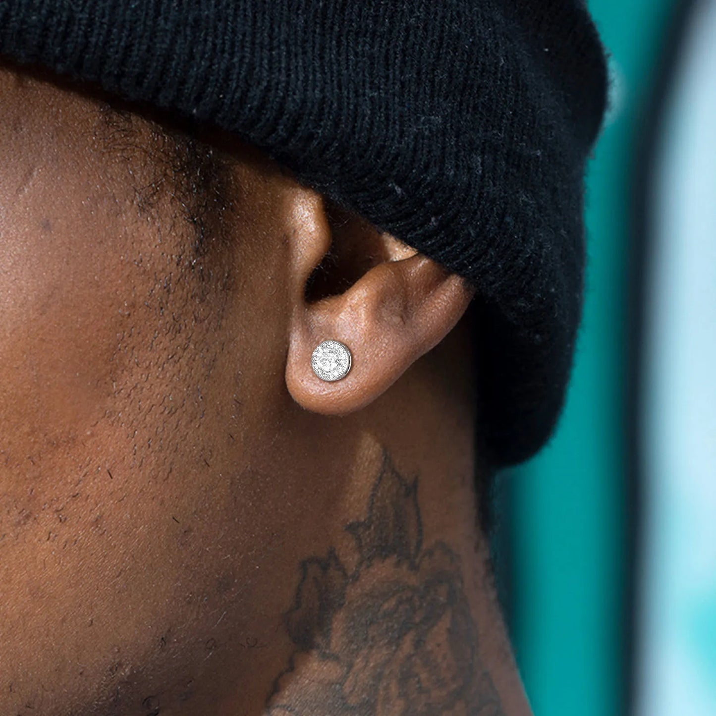 Men's Luxury CZ Stone Stud Earrings,