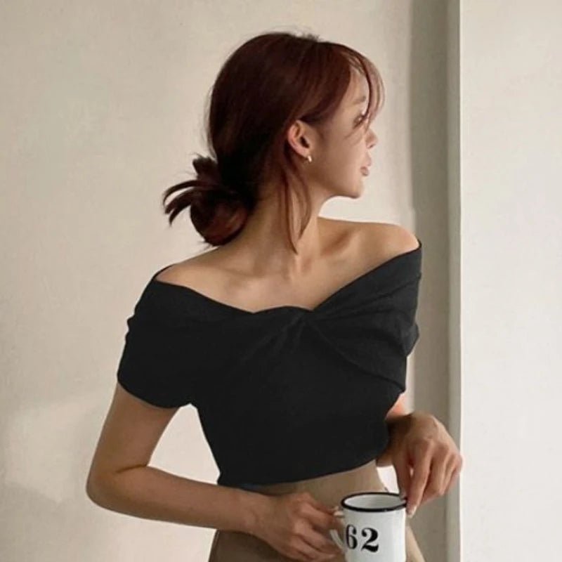 2025 Off Shoulder Sexy Shirt Women T-Shirt