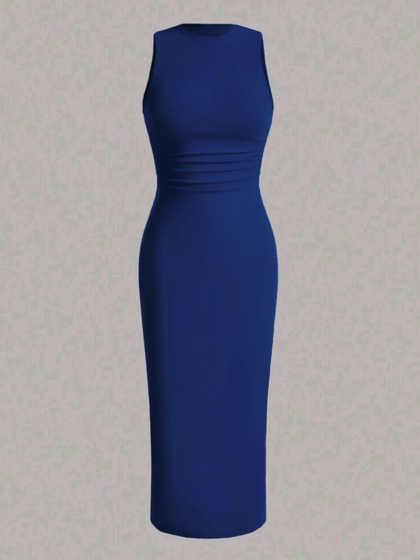 Spring and summer new solid color wrinkled waist vest dress long skirt