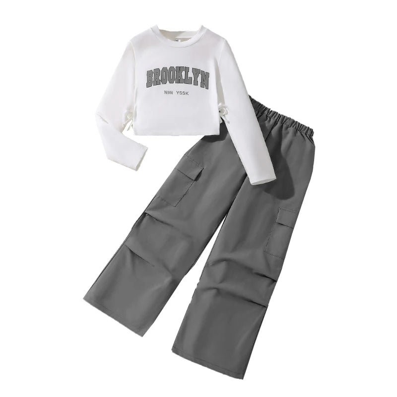 New Spring Autumn Girls Matching Clothes 8-12 Years