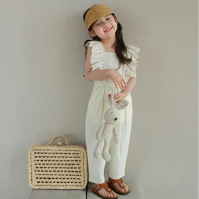Summer Two-piece Set for Girls Bowknot Nylon