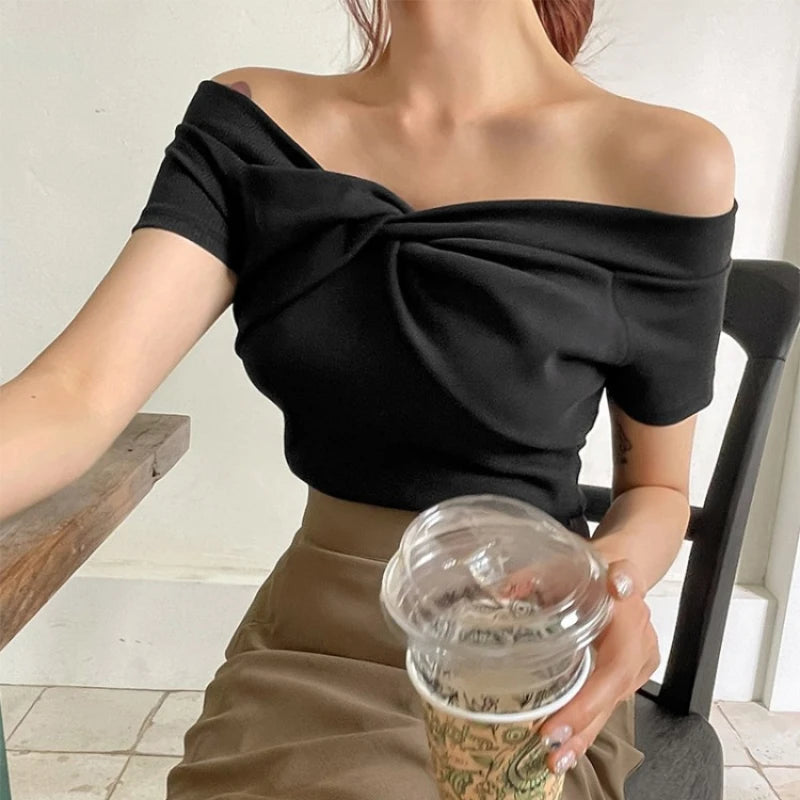 2025 Off Shoulder Sexy Shirt Women T-Shirt