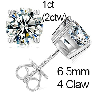 Round Moissanite Diamond Ear Studs