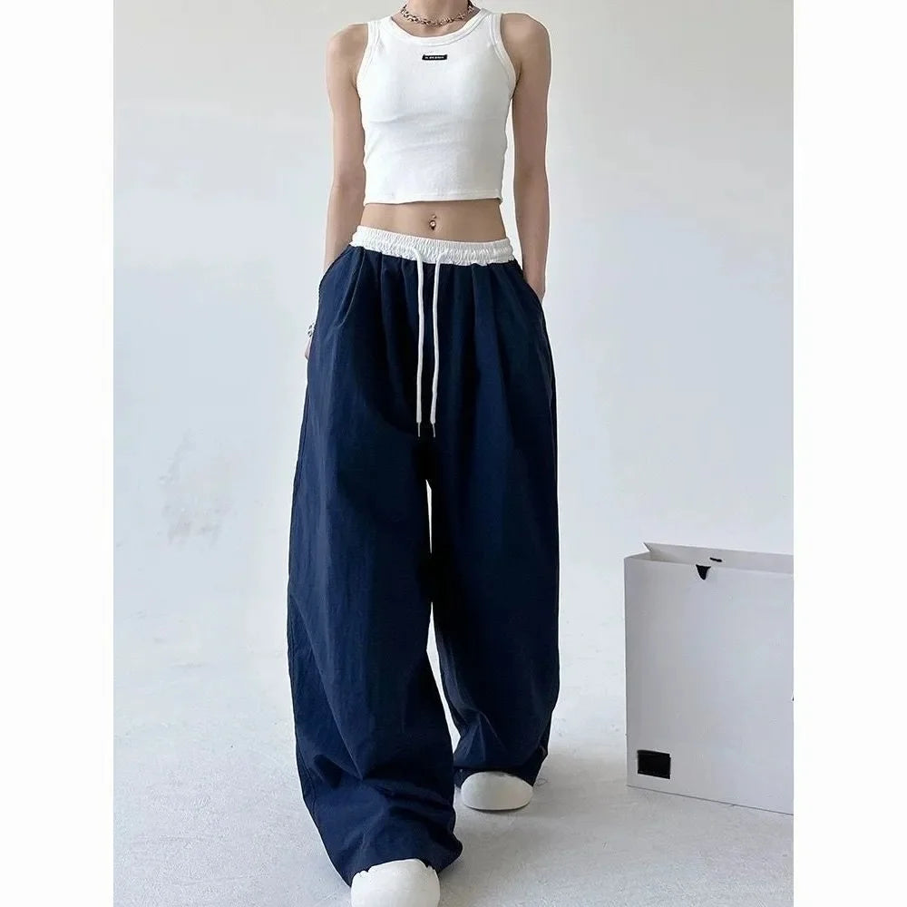 High Street Women's Wide Leg Pants Drawstring