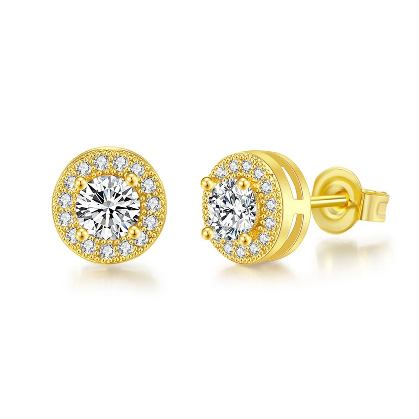 Men's Luxury CZ Stone Stud Earrings,