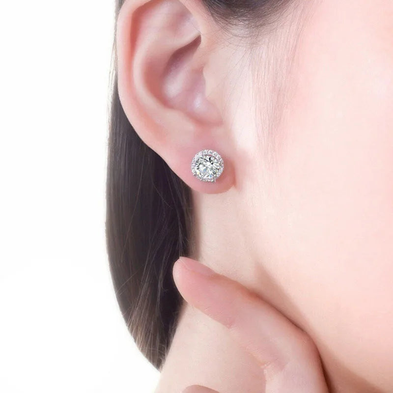 2pcs Crystal Stud Earrings