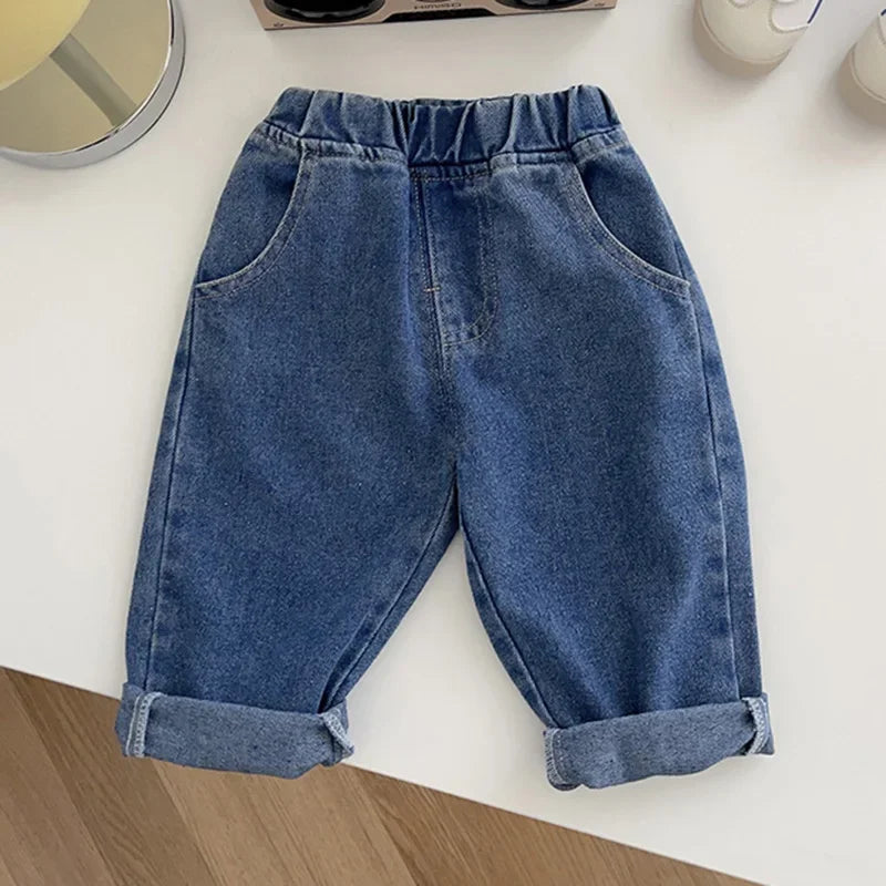 Baby Pants Solid Kids Jeans Casual  Boys Denim Pants Soft  Girls Fashion Trousers