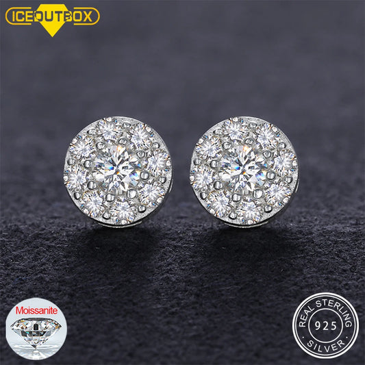 Round Moissanite Diamond Ear Studs