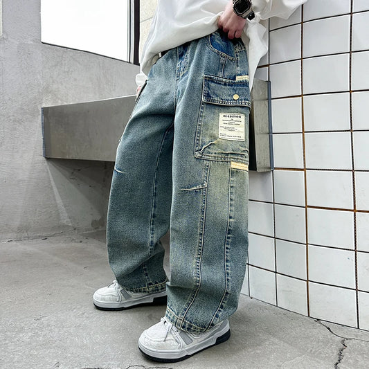 2025 new product spring and autumn jeans, multi-pocket