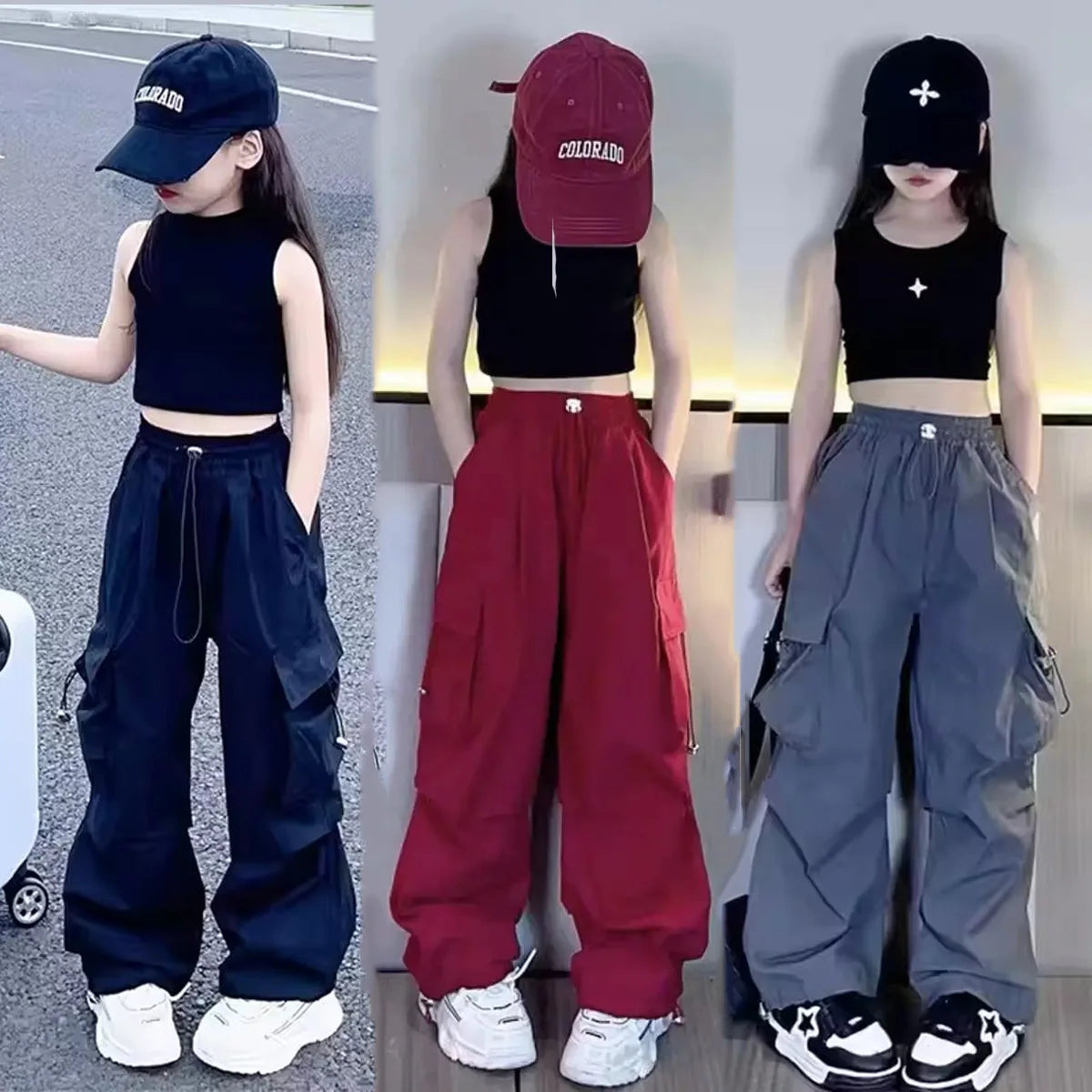 Girls Cargo Pants 5-14 Years Spring Fashion