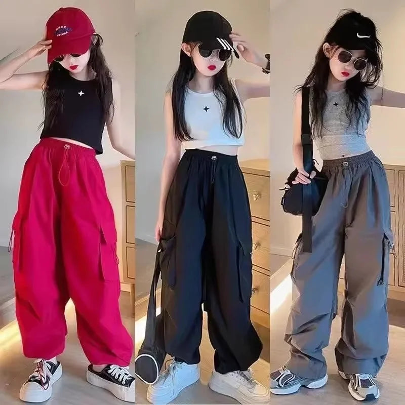 Girls Cargo Pants 5-14 Years Spring Fashion