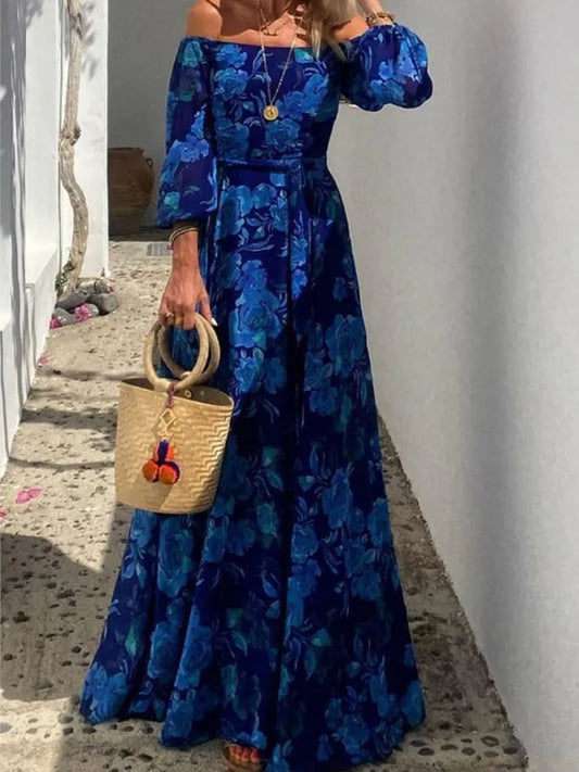 Vacation Sexy Printed Long Dress Women Summer 2025