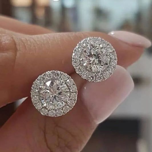 2pcs Crystal Stud Earrings