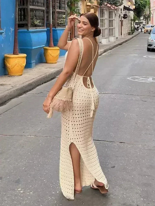Sexy Knit Spaghetti Strap Bodycon Beach