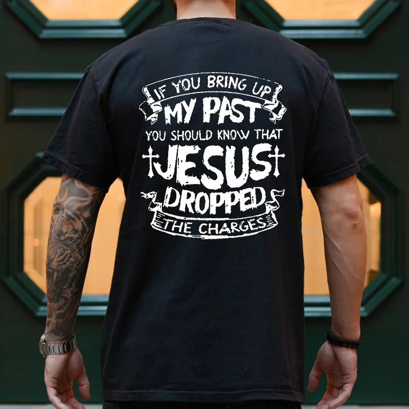 Men Tee T-shirt Jesus Christ Back Printing