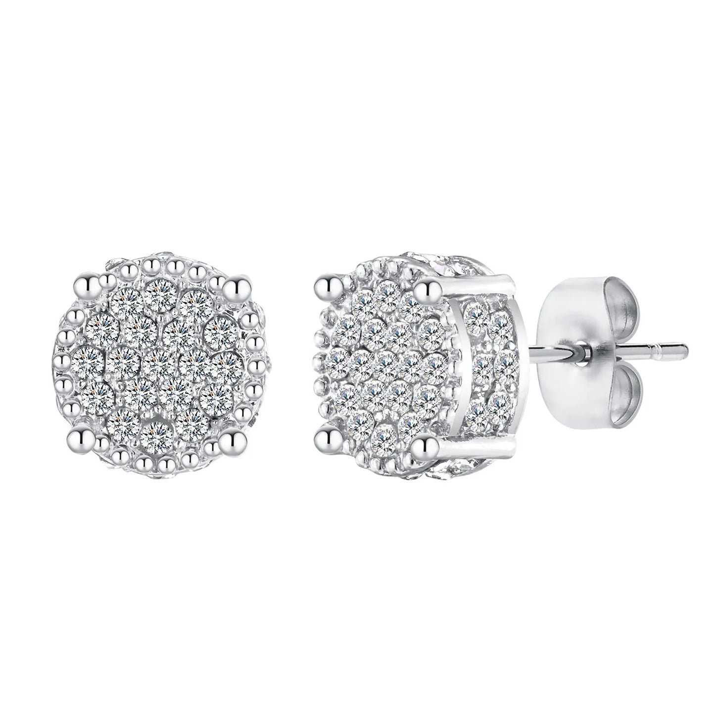 Men's Luxury CZ Stone Stud Earrings,