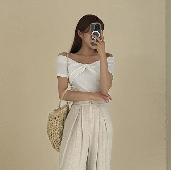 2025 Off Shoulder Sexy Shirt Women T-Shirt