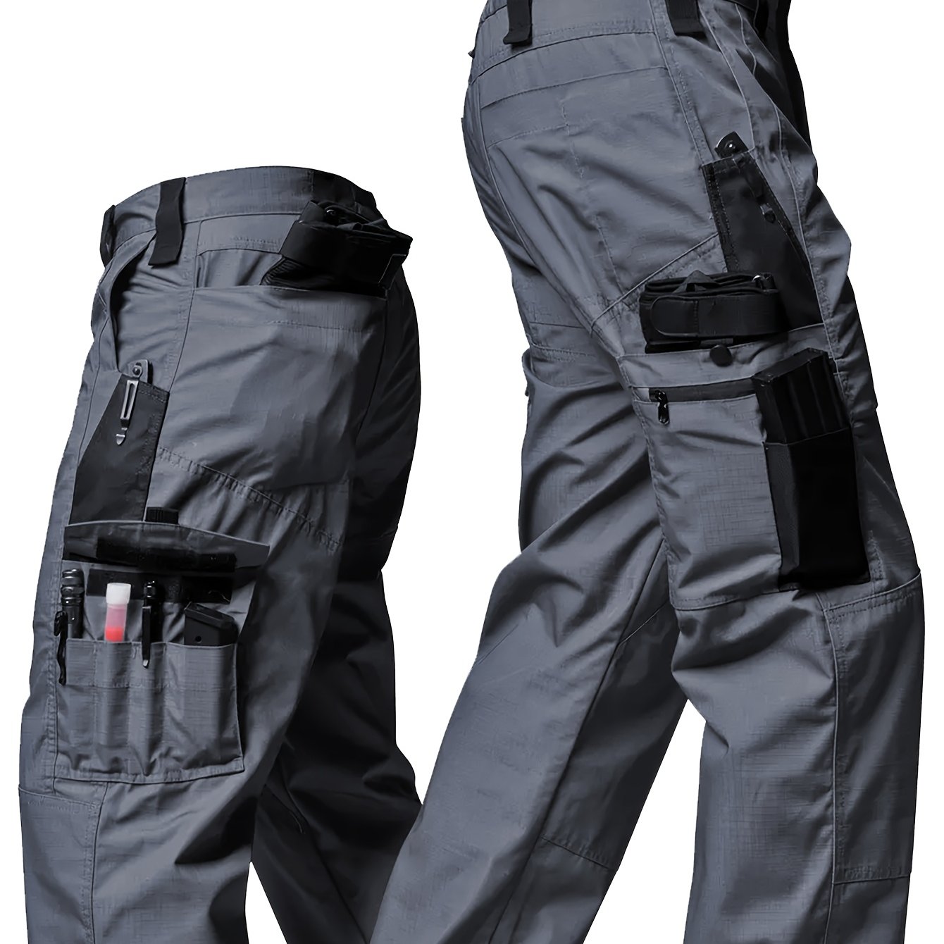 Men's Straight Leg Cargo Pants, Hiking Outdoor