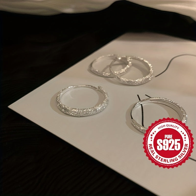 925 Sterling Silver  Ear Cuff Sparkling Earrings Low Allergy